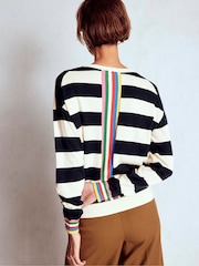 Boden Blue Lara Relaxed Cotton Jumper - Image 3 of 5