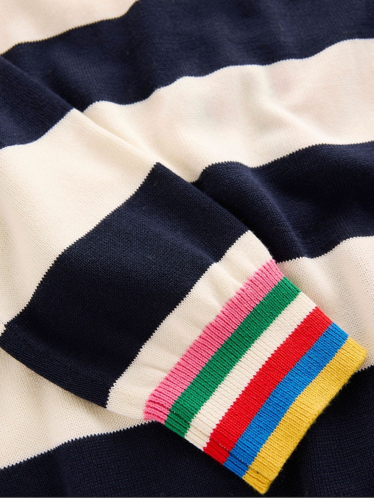 Boden Blue Lara Relaxed Cotton Jumper - Image 5 of 5