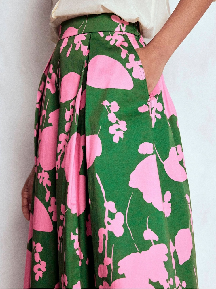 Boden Green Verity Cotton Midi Skirt - Image 2 of 5