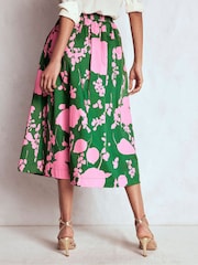 Boden Green Verity Cotton Midi Skirt - Image 3 of 5