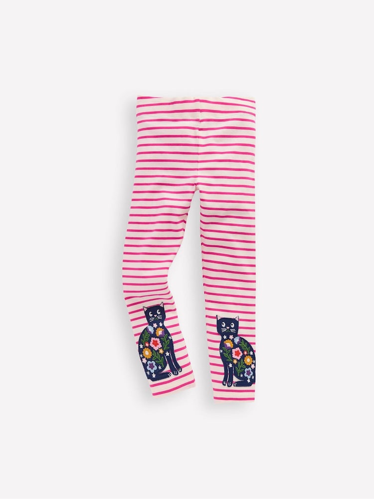 Boden Pink Appliqué Leggings - Image 1 of 3