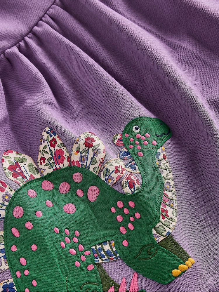 Boden Purple Appliqué Sweatshirt Dress - Image 3 of 3 Boden Purple Appliqué Sweatshirt Dress - Image 3 of 3