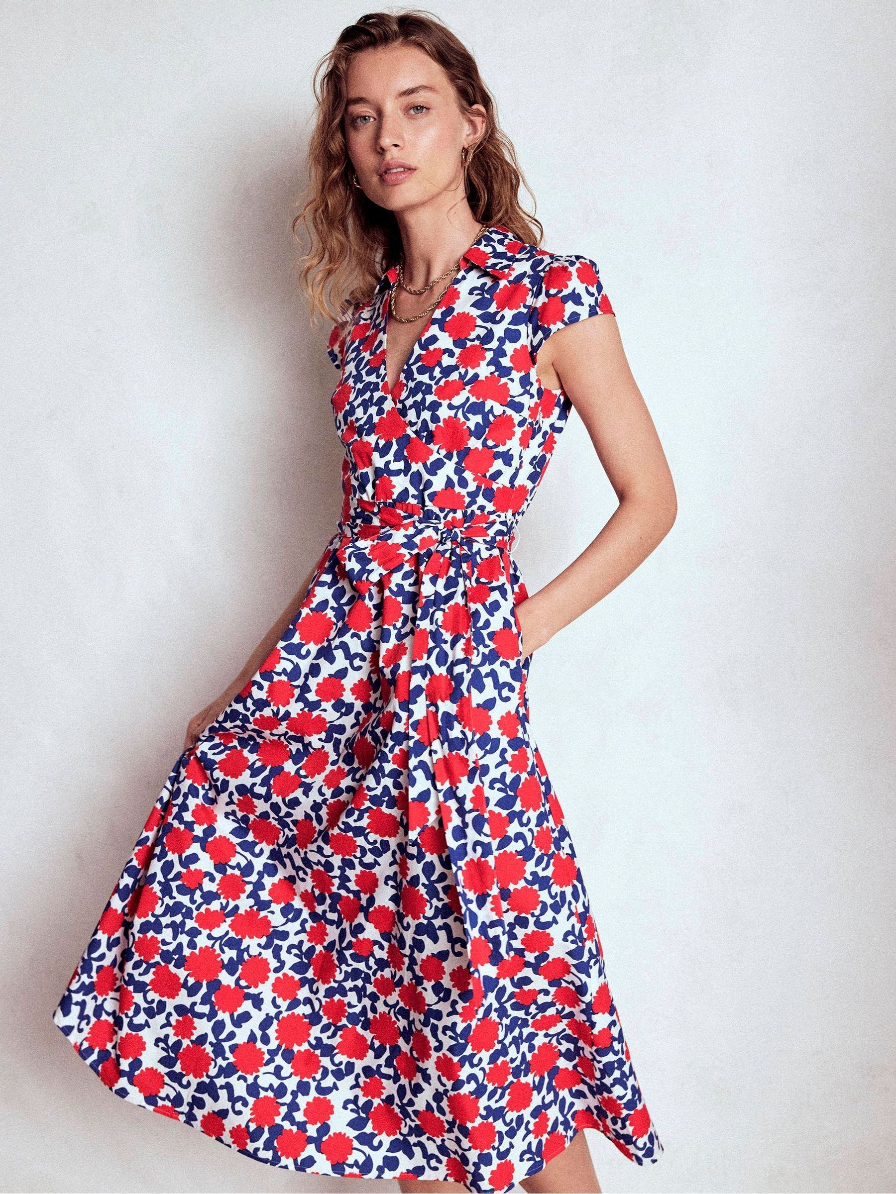 boden julia knitted dress Buy Red Cotton Wrap Midi from Next USA Womens dresses