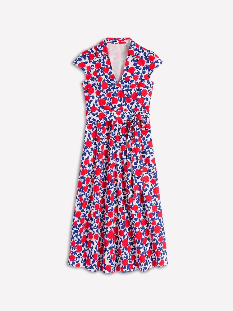 Vestido midi envolvente de algodão Boden Julia - Imagem 8 de 8