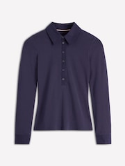 Boden Blue Collared Placket Jersey Shirt - Image 5 of 5
