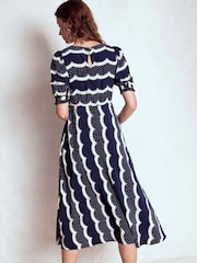 Boden Blue Blanca Midi Tea Dress - Image 3 of 6