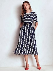 Boden Blue Blanca Midi Tea Dress - Image 4 of 6