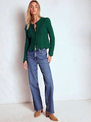 Boden Green Chunky Chevron Knitted Jacket - Image 4 of 6