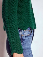 Boden Green Chunky Chevron Knitted Jacket - Image 5 of 6
