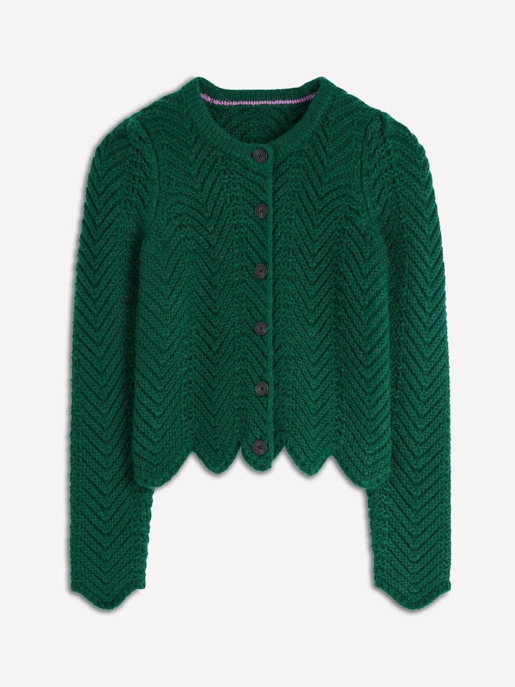 Boden Green Chunky Chevron Knitted Jacket - Image 6 of 6