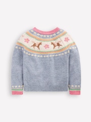 Boden Blue Edie Fair Isle Cardigan - Image 2 of 3