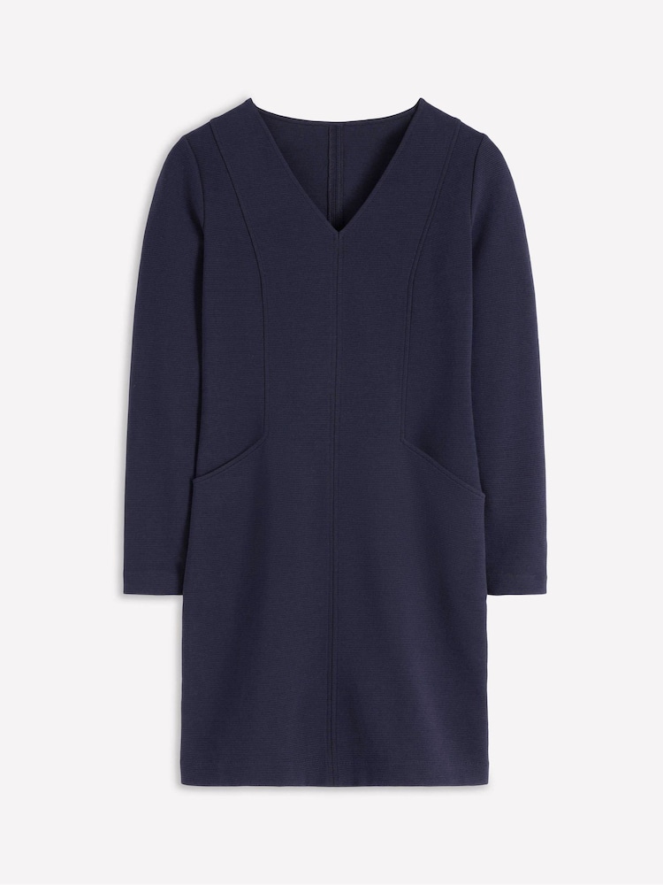 Boden Blue Ellen V-Neck Ottoman Dress - Image 6 of 6