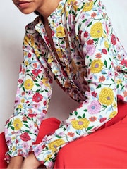 Boden Green Alice Frill Front Silk Blouse - Image 7 of 8