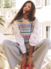 Boden Natural Edie Fair Isle Pattern Tank - Image 1 of 8