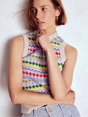 Boden Natural Edie Fair Isle Pattern Tank - Image 3 of 8