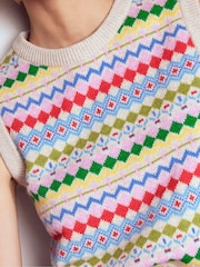 Boden Natural Edie Fair Isle Pattern Tank - Image 5 of 8
