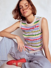 Boden Natural Edie Fair Isle Pattern Tank - Image 6 of 8