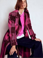 Boden Pink Cheltenham Trench Coat - Image 1 of 8