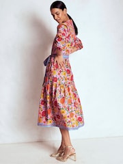 Boden Pink Cecily Cotton Midi Dress - Image 3 of 6