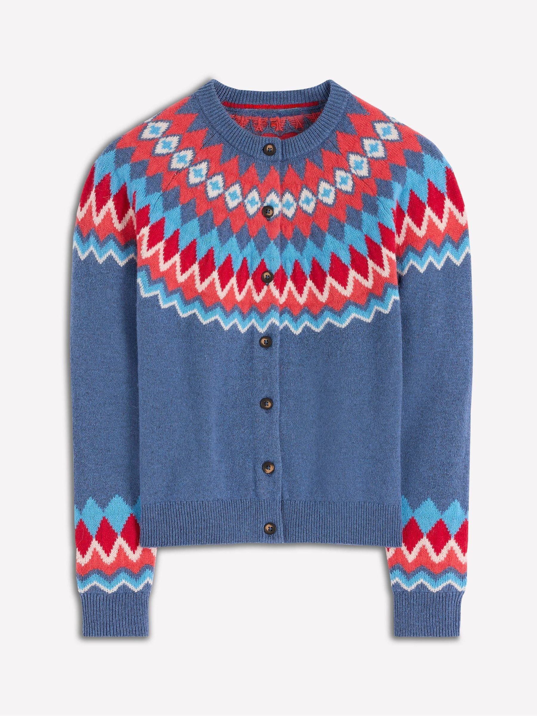 Buy Boden Blue Edie Fair Isle Cardigan from Next USA