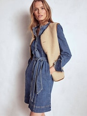 Boden Blue Bre Denim Short Dress - Image 4 of 6