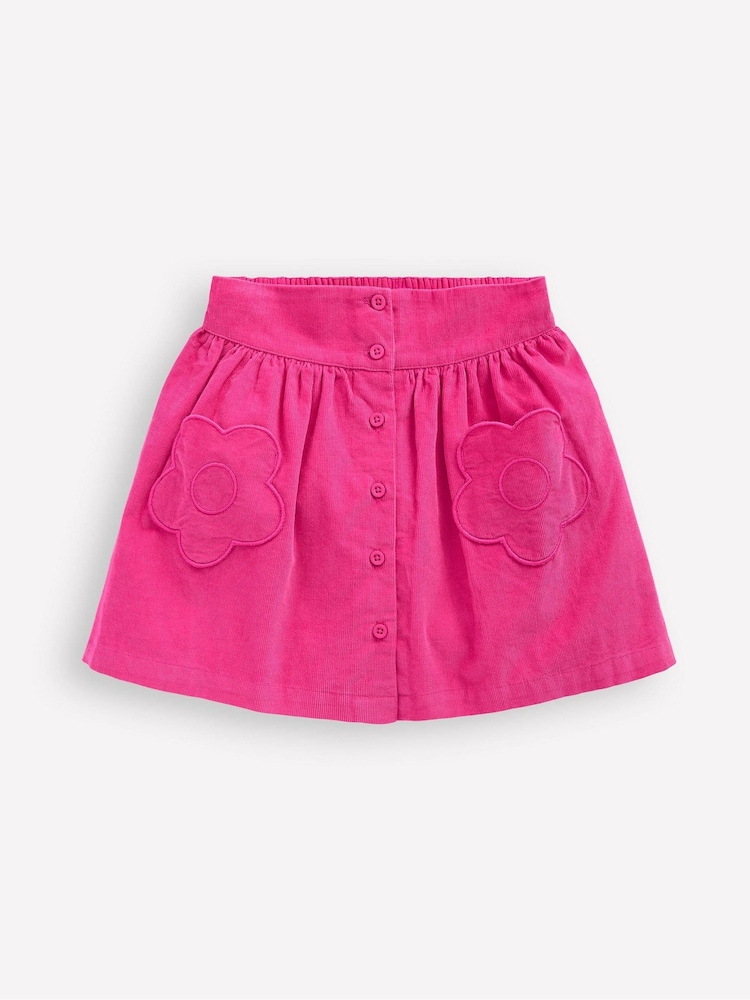 Boden Pink Mini Button through Skirt - Image 2 of 4