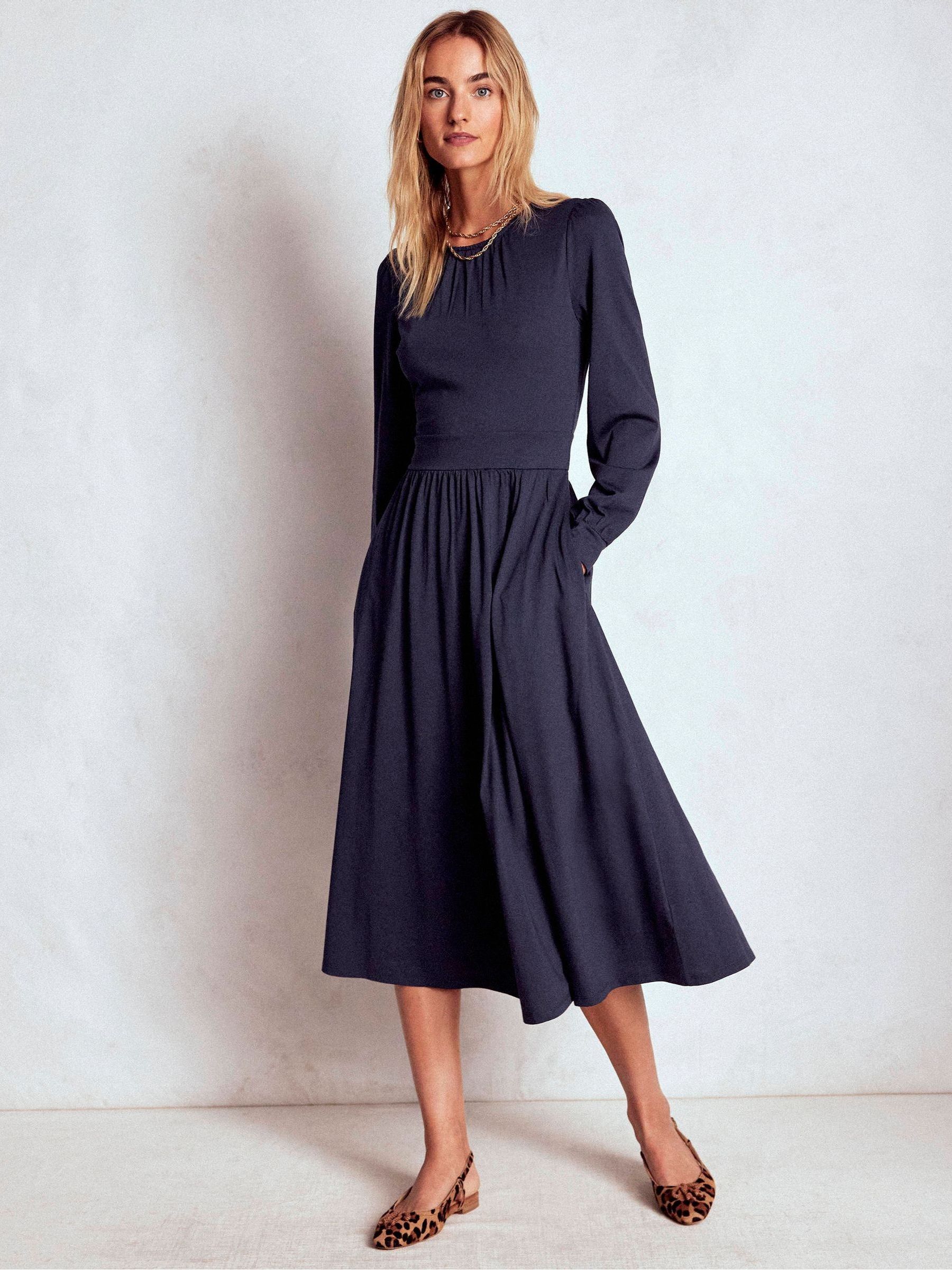 Boden Women's Alexandra Jersey Midi Dress in Blue | Size 6