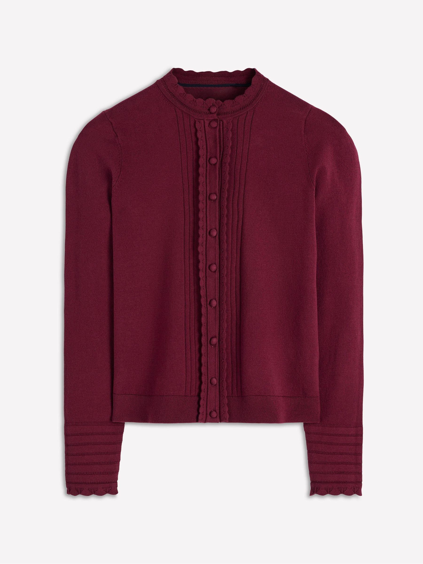 Buy Boden Purple Angela Cotton Scallop Cardigan from Next USA