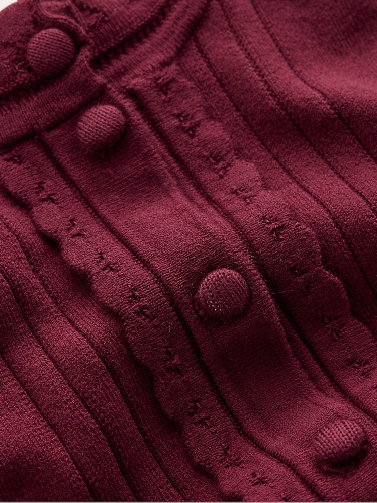 Boden Purple Angela Cotton Scallop Cardigan - Image 6 of 6