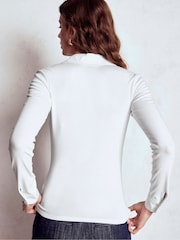 Boden White Collared Placket Jersey Polo shirt - Image 3 of 5
