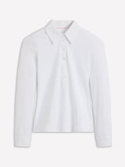 Boden White Collared Placket Jersey Polo shirt - Image 5 of 5