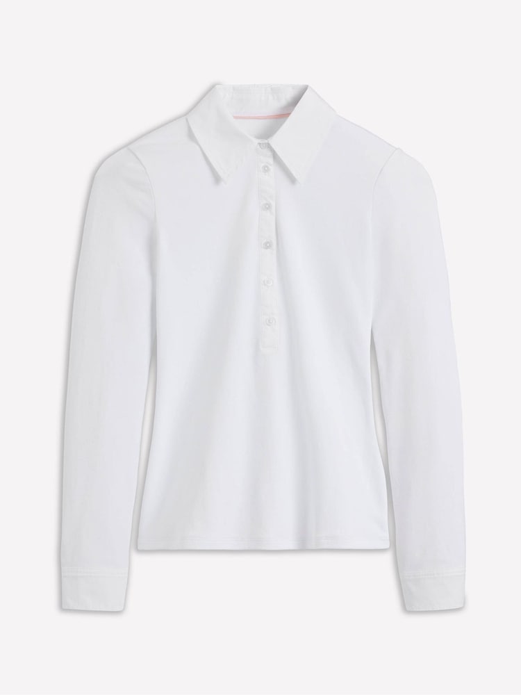 Boden White Collared Placket Jersey Polo shirt - Image 5 of 5 Boden White Collared Placket Jersey Polo shirt - Image 5 of 5