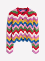 Boden Blue Chunky Chevron Knitted Jacket - Image 8 of 9