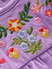 Boden Purple Embroidered Jersey Yoke Top - Image 3 of 3