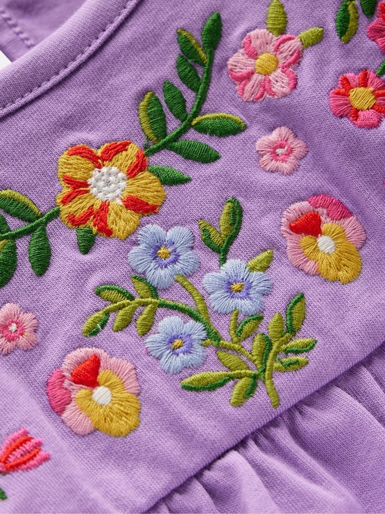 Boden Purple Embroidered Jersey Yoke Top - Image 3 of 3 Boden Purple Embroidered Jersey Yoke Top - Image 3 of 3
