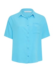 Yours Curve Blue LIMITED COLLECTION Zebra Print Crinkle Shirt - Image 6 of 6