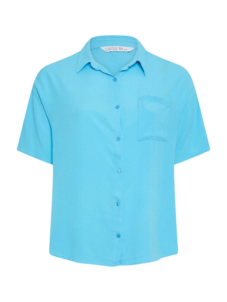 Yours Curve Blue LIMITED COLLECTION Zebra Print Crinkle Shirt - Image 6 of 6