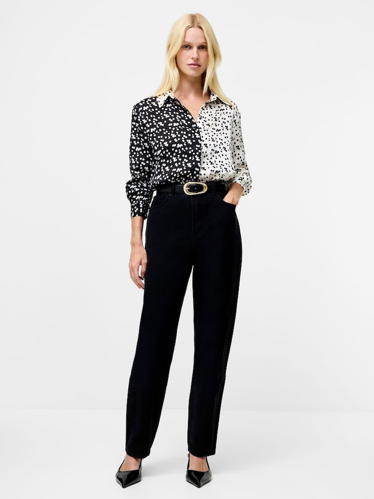 French Connection Black Harriet Mix Delancey Shirt - Image 1 of 4