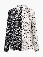 French Connection Black Harriet Mix Delancey Shirt - Image 4 of 4