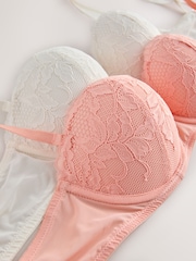 Apricot/Cream - A-E 蕾丝轻垫无肩带多用途文胸 2 件装 - 图片4 / 5