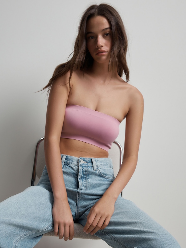 Black/Pink/White Seamless Ultimate Comfort Bandeau Bras 3 Pack - Image 2 of 11