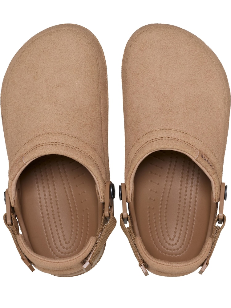 Crocs Brown Classic Crafted Vegan Suede Clogs - Image 1 of 7 Crocs Brown Classic Crafted Vegan Suede Clogs - Image 1 of 7
