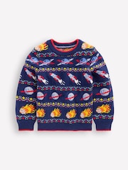 Boden Blue Fair Isle Jumper - Image 1 of 3