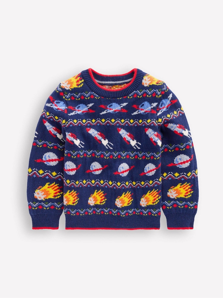 Boden Blue Fair Isle Jumper - Image 1 of 3
