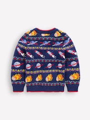 Boden Blue Fair Isle Jumper - Image 2 of 3