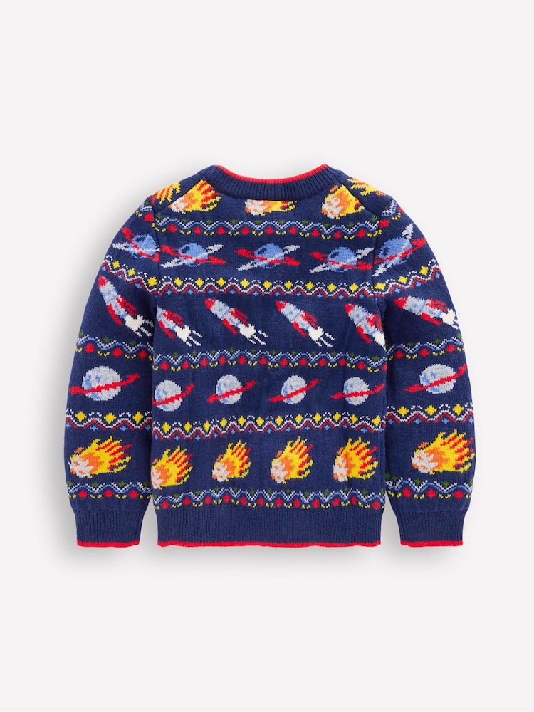 Boden Blue Fair Isle Jumper - Image 2 of 3