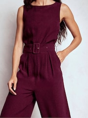 Boden Purple Gwen Slash Neck Jumpsuit - Image 2 of 5