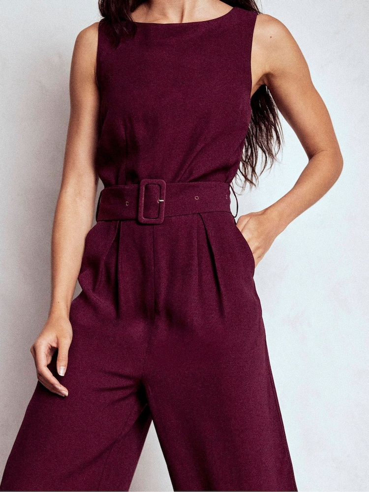Boden Purple Gwen Slash Neck Jumpsuit - Image 2 of 5