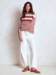 Boden Red Jemma Chunky Cotton Jumper - Image 4 of 7