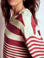 Boden Red Jemma Chunky Cotton Jumper - Image 5 of 7